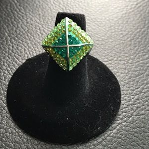 Green Ombré Sterling Silver Ring